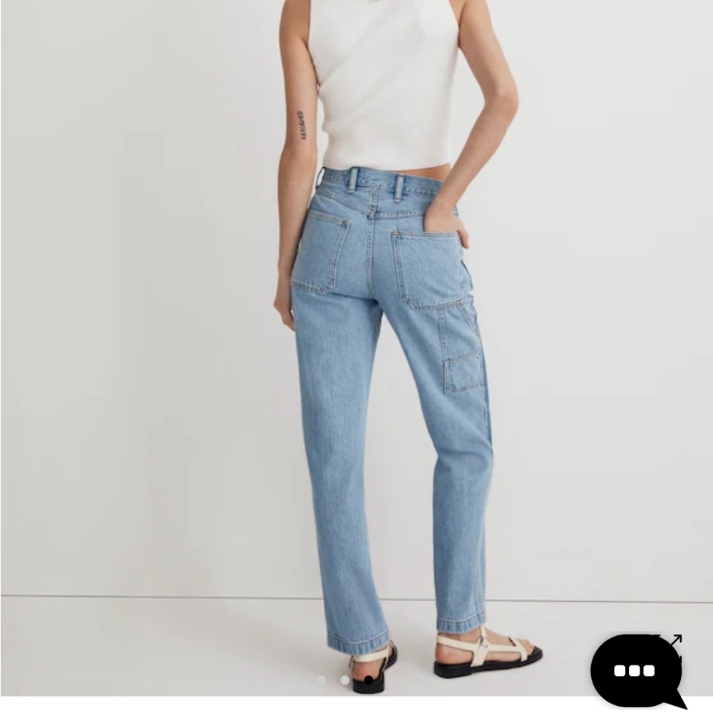 Madewell The '90s Straight Jean in Hazelfern Wash: Shadow-Panel Edition 30 - Picture 4 of 10